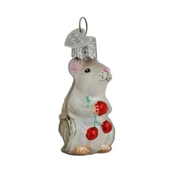 Old World Christmas Ornaments White Mouse Glass Blown Ornaments Christmas Tree - Picture 1 of 13